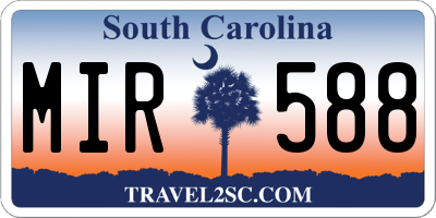 SC license plate MIR588