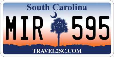 SC license plate MIR595