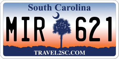 SC license plate MIR621