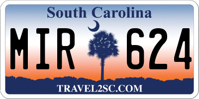 SC license plate MIR624