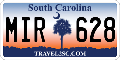 SC license plate MIR628