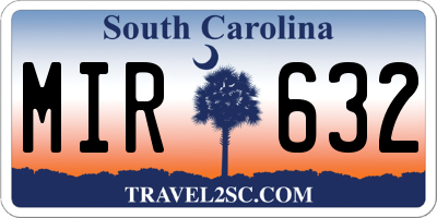 SC license plate MIR632