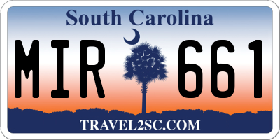 SC license plate MIR661