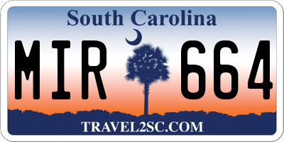 SC license plate MIR664
