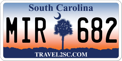 SC license plate MIR682