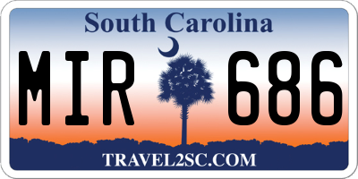 SC license plate MIR686