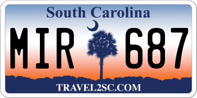 SC license plate MIR687