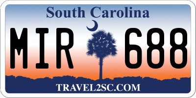 SC license plate MIR688