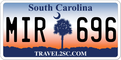 SC license plate MIR696