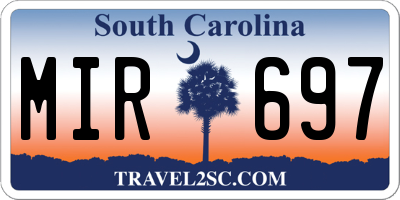 SC license plate MIR697
