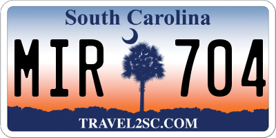 SC license plate MIR704