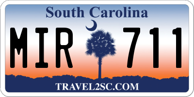 SC license plate MIR711