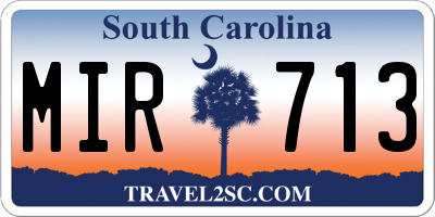 SC license plate MIR713