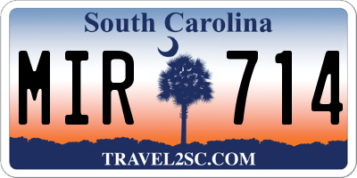 SC license plate MIR714