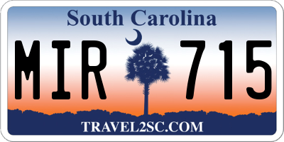 SC license plate MIR715