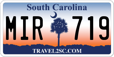 SC license plate MIR719
