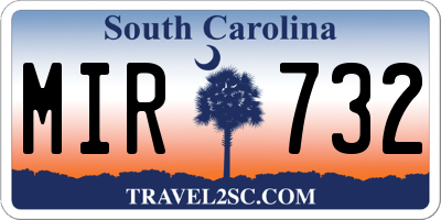 SC license plate MIR732