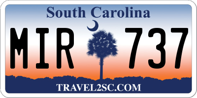 SC license plate MIR737