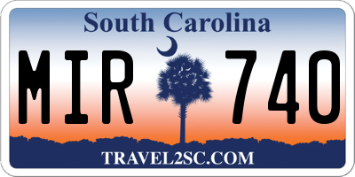 SC license plate MIR740
