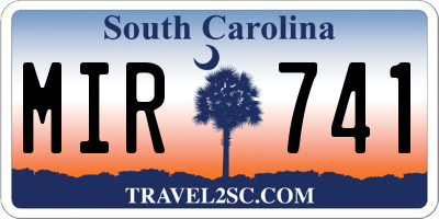SC license plate MIR741