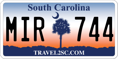SC license plate MIR744