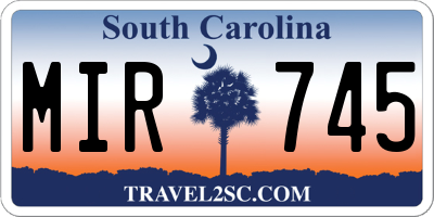 SC license plate MIR745