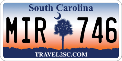 SC license plate MIR746