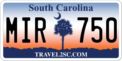 SC license plate MIR750
