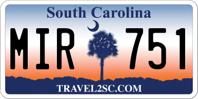 SC license plate MIR751