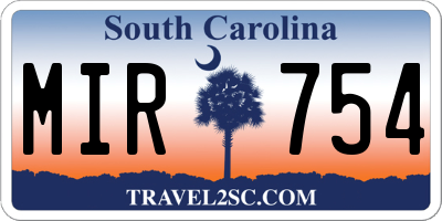 SC license plate MIR754