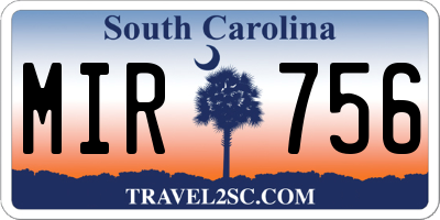 SC license plate MIR756