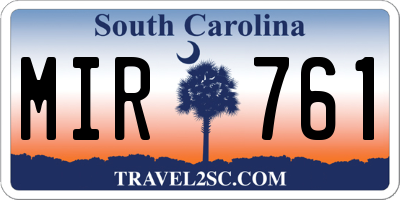 SC license plate MIR761