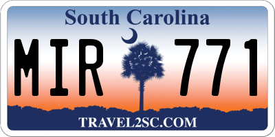 SC license plate MIR771
