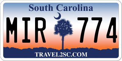 SC license plate MIR774