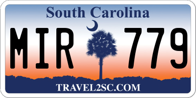 SC license plate MIR779