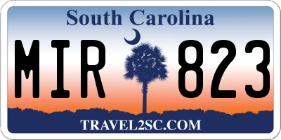 SC license plate MIR823