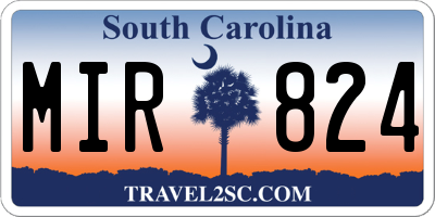 SC license plate MIR824