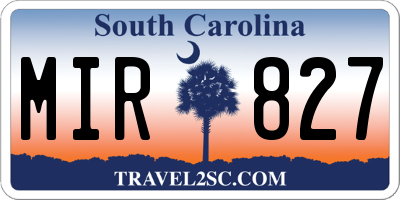 SC license plate MIR827