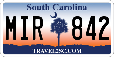 SC license plate MIR842