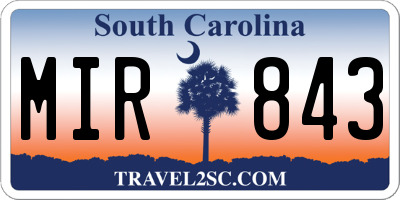 SC license plate MIR843