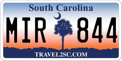 SC license plate MIR844