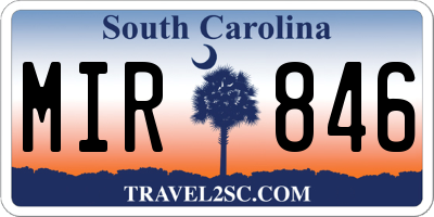 SC license plate MIR846