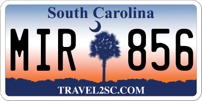 SC license plate MIR856
