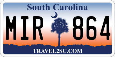 SC license plate MIR864
