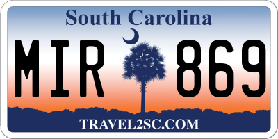 SC license plate MIR869