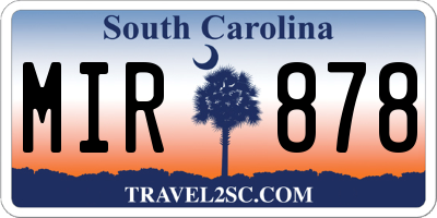 SC license plate MIR878