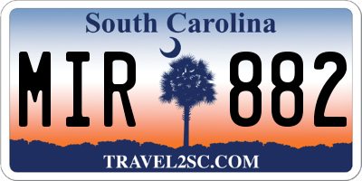 SC license plate MIR882