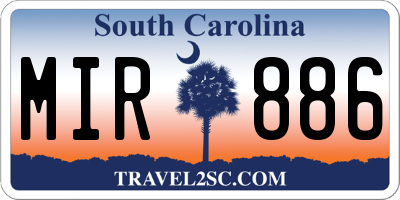 SC license plate MIR886