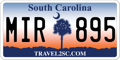 SC license plate MIR895
