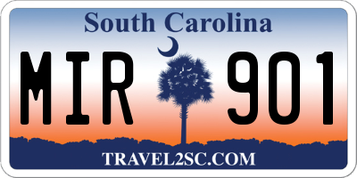 SC license plate MIR901